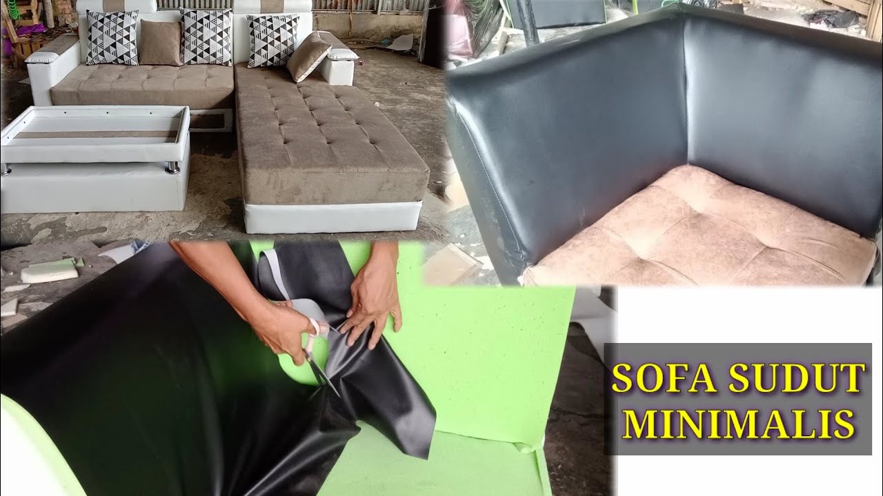 Tutorial furniture cara memotong kain sudut sofa minimalis L