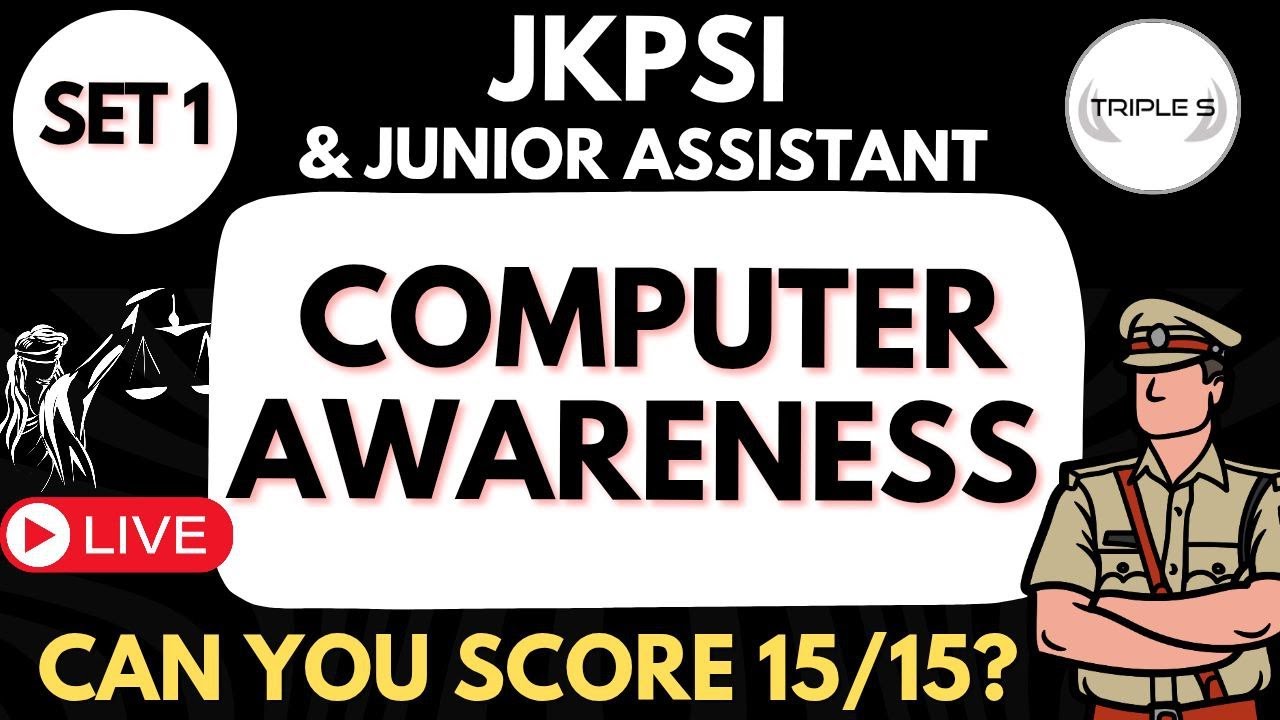 Computer Awareness : Can You Score 15/15 | Important for JKPSI Junior Assistant High Court Exam