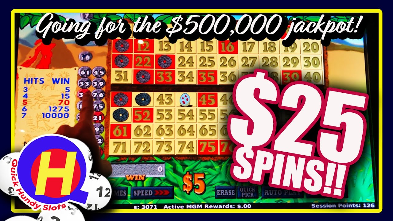 High Limit Caveman KENO! $25 Spins Going for $500K Jackpot!