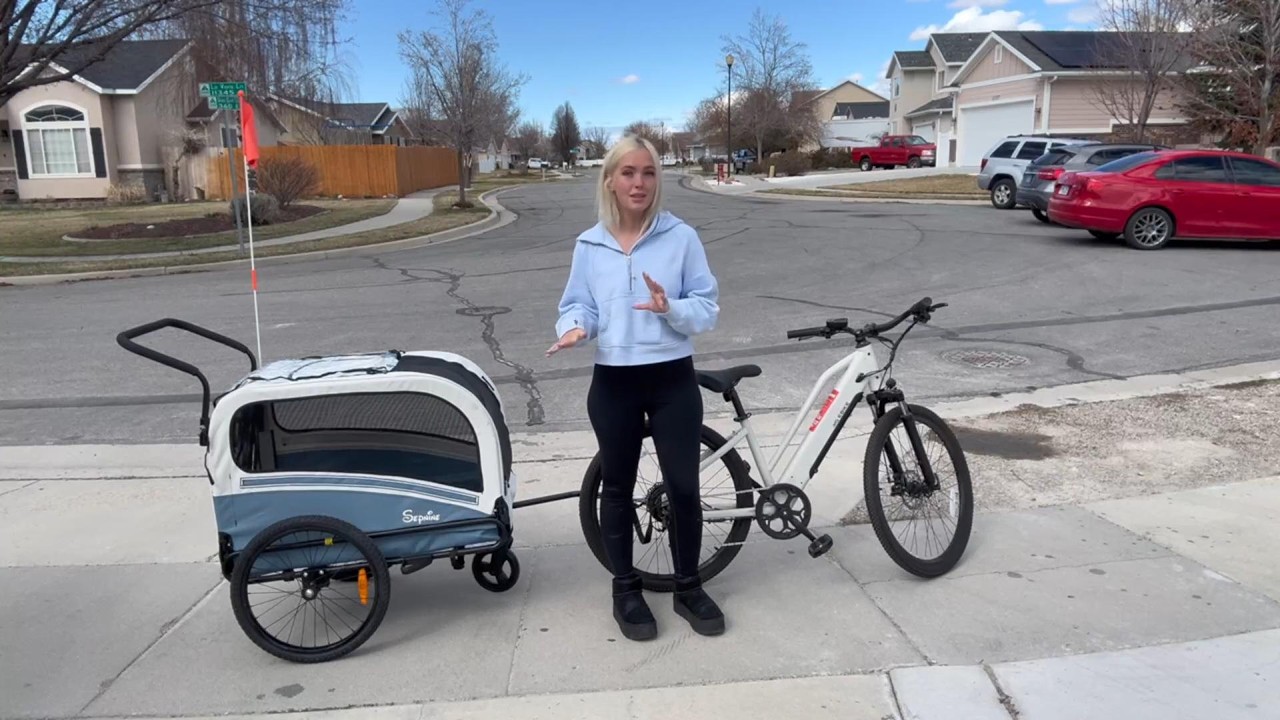 Sepnine 2-in-1 Dog Bike Trailer & Pet Stroller - Supports up to 110 lbs Large Breed Bicycle Carrier