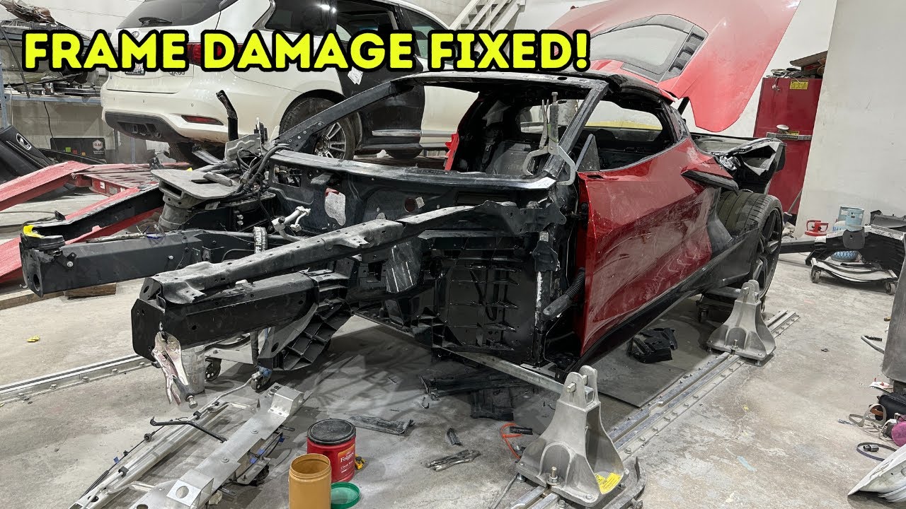 Frame damage finally fixed! REBUILDING A 2020 C8 Z51 CORVETTE PART 8