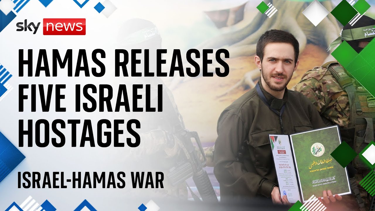 Hamas releases five Israeli hostages as Israel set to free 602 Palestinian prisoners