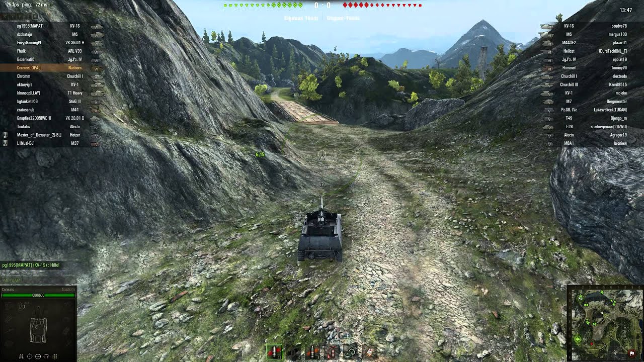 WOT Nashorn - curios play on bergpass