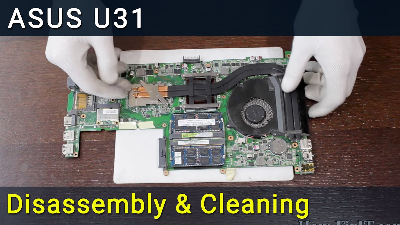 Asus U31 Разборка, чистка вентилятора от пыли и замена термопасты