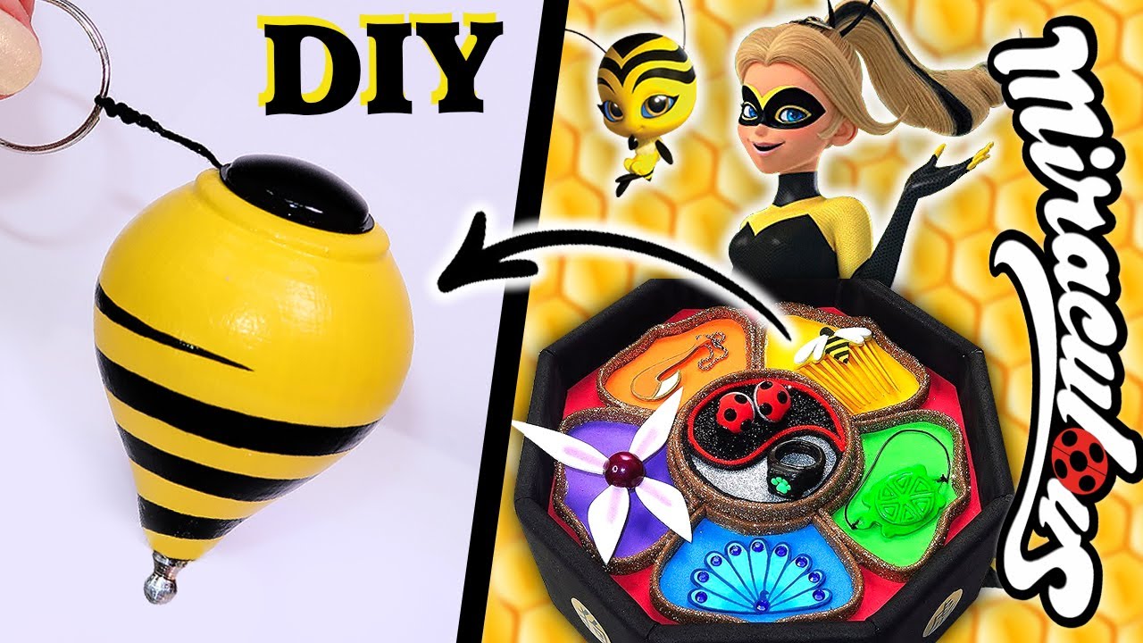🐝 DIY: Queen Bee's Spinning Top || Bee Weapon from Miraculous Ladybug 🐝