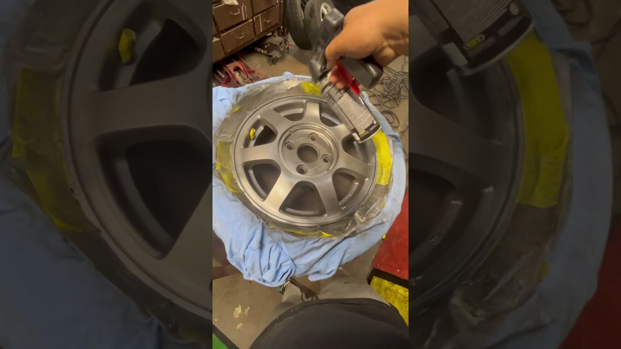 15 dollar Autozone wheel paint, painting wheels for the cheap! #painting #diy #cheap #honda