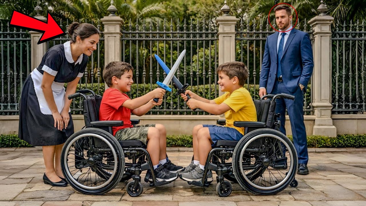 MILIONÁRIO TENTA DE TUDO PARA VER OS GÊMEOS PARALÍTICOS SORRIR… ATÉ A FAXINEIRA PROVAR QUE ERA FACIL