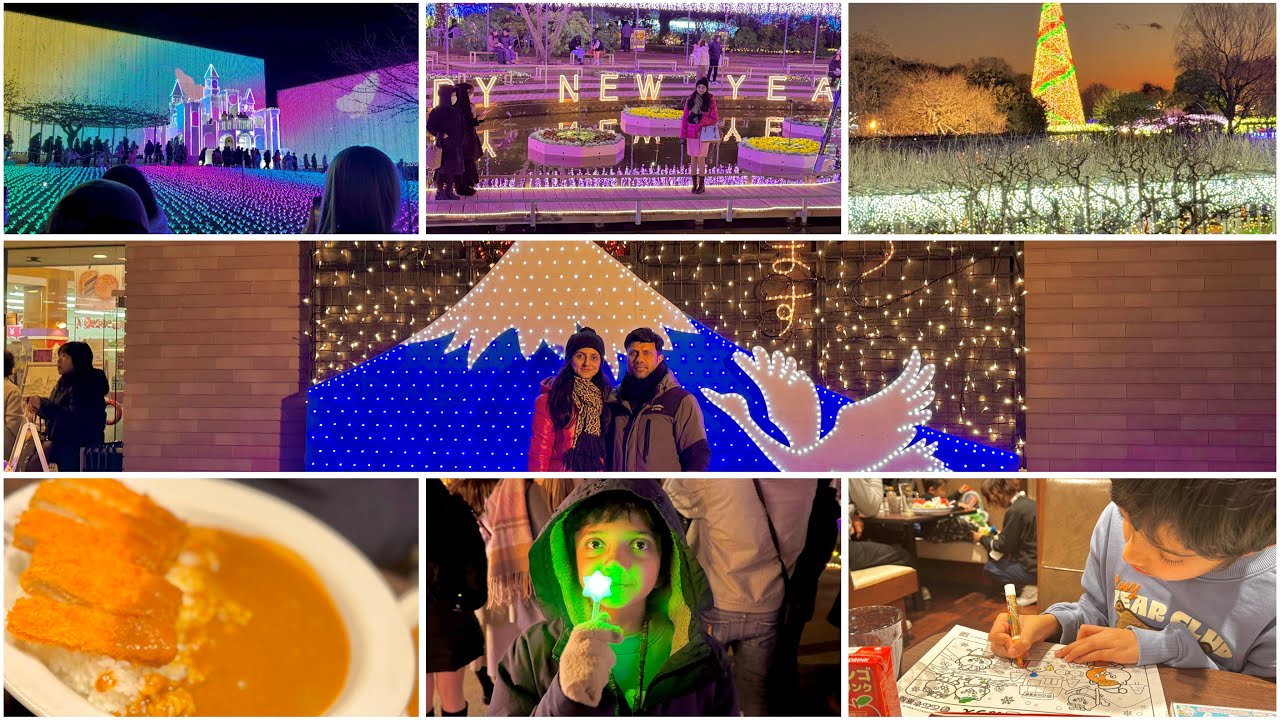 Daily Vlog in Japan | Happy New Year 2026 at Ashikaga Flower Park 🎆 Night Illumination | Family Vlog