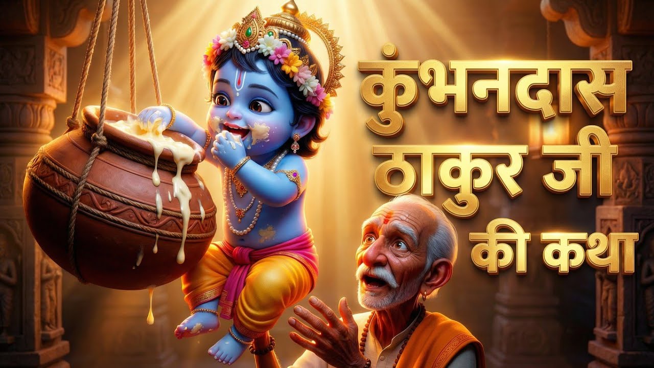ठाकुर जी और कुंभनदास की कलयुग मे माखन चोरी की कथा - Krishna Leela - Pujya Shri Indresh Maharaj ji