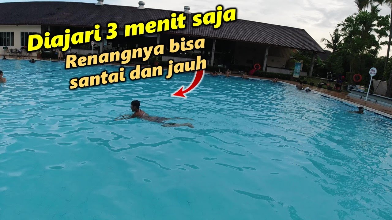 Hanya 3 menit saya ajari, Sudah bisa renang santai dan jauh, 35 meter