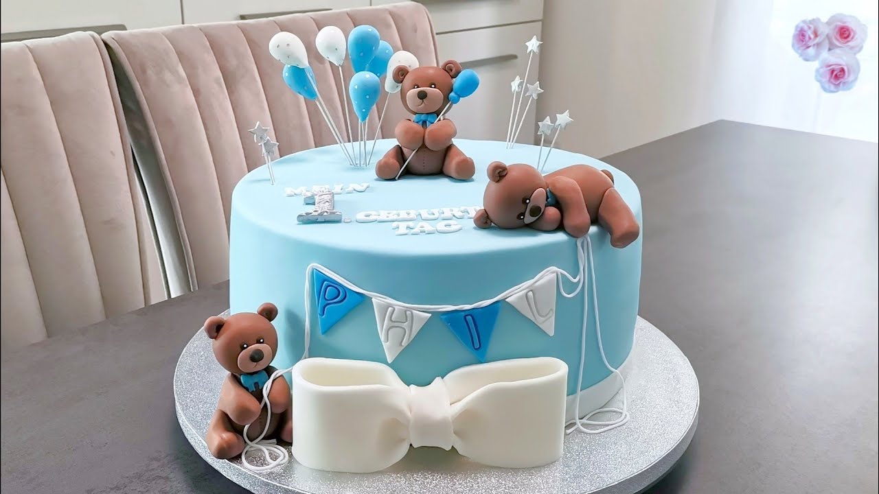 [SUB] Teddybär aus Fondant für Geburtstagstorte Teil 1 / Мишка из мастики часть 1 #35