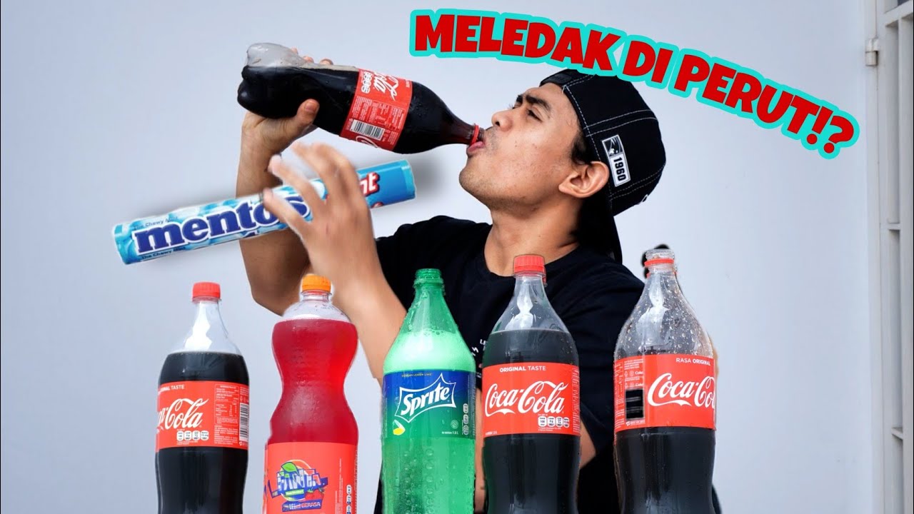 MAKAN  MENTOS DAN LANGSUNG MINUM COCACOLA, APA YANG AKAN TERJADI??