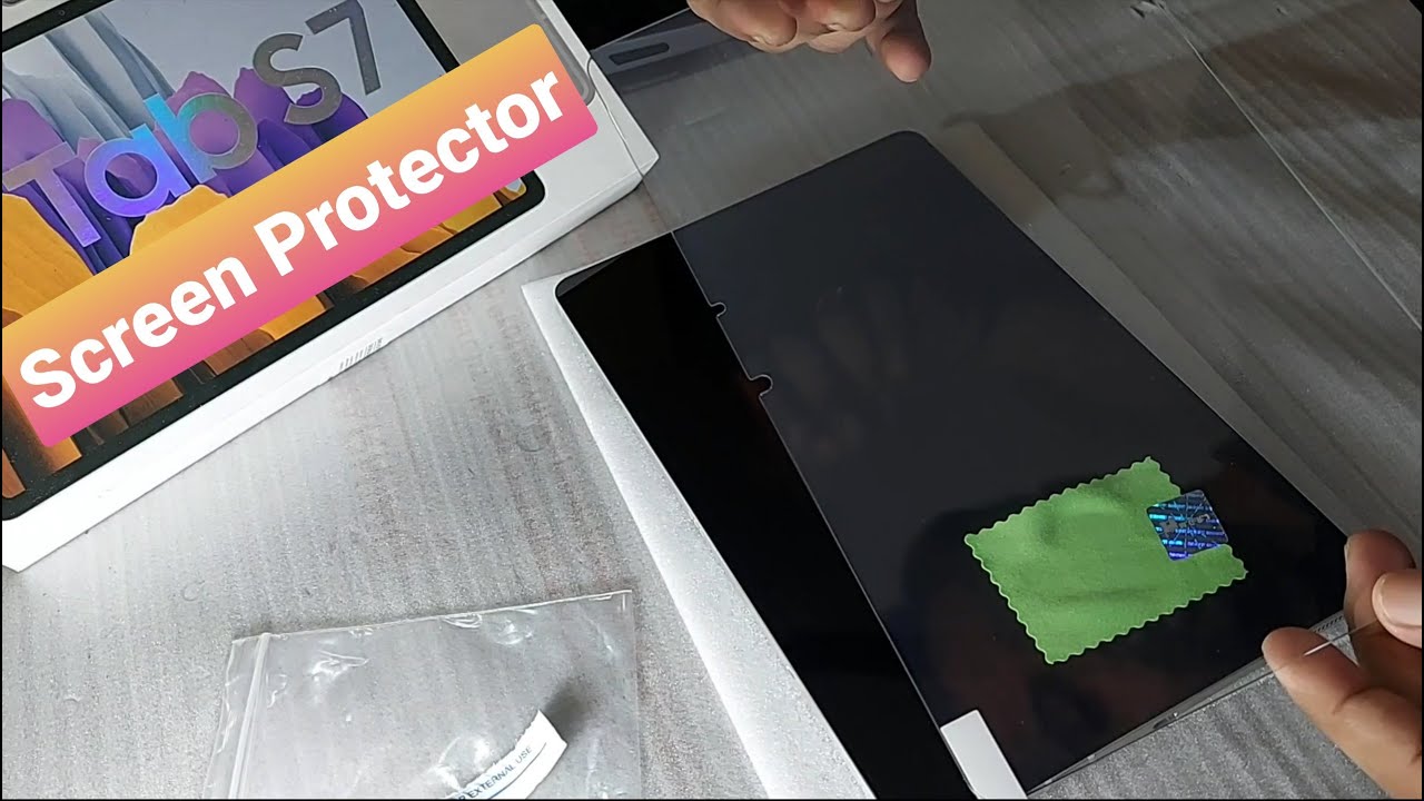 Samsung Galaxy Tab S7 Best Tempered Glass Screen Protector Apply at Home Without Air Bubbles