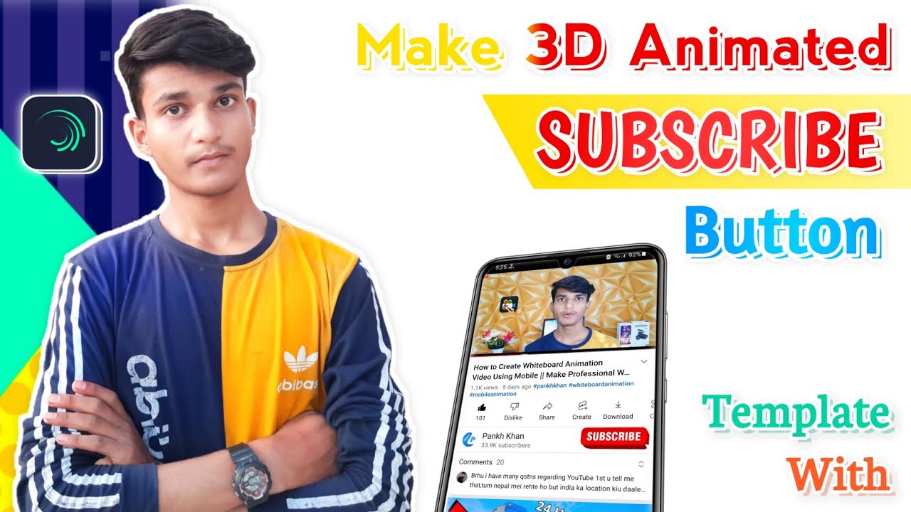 How to Make 3D Animated Subscribe Template with Our Mobile || Make Your Own 3D Subscribe Video