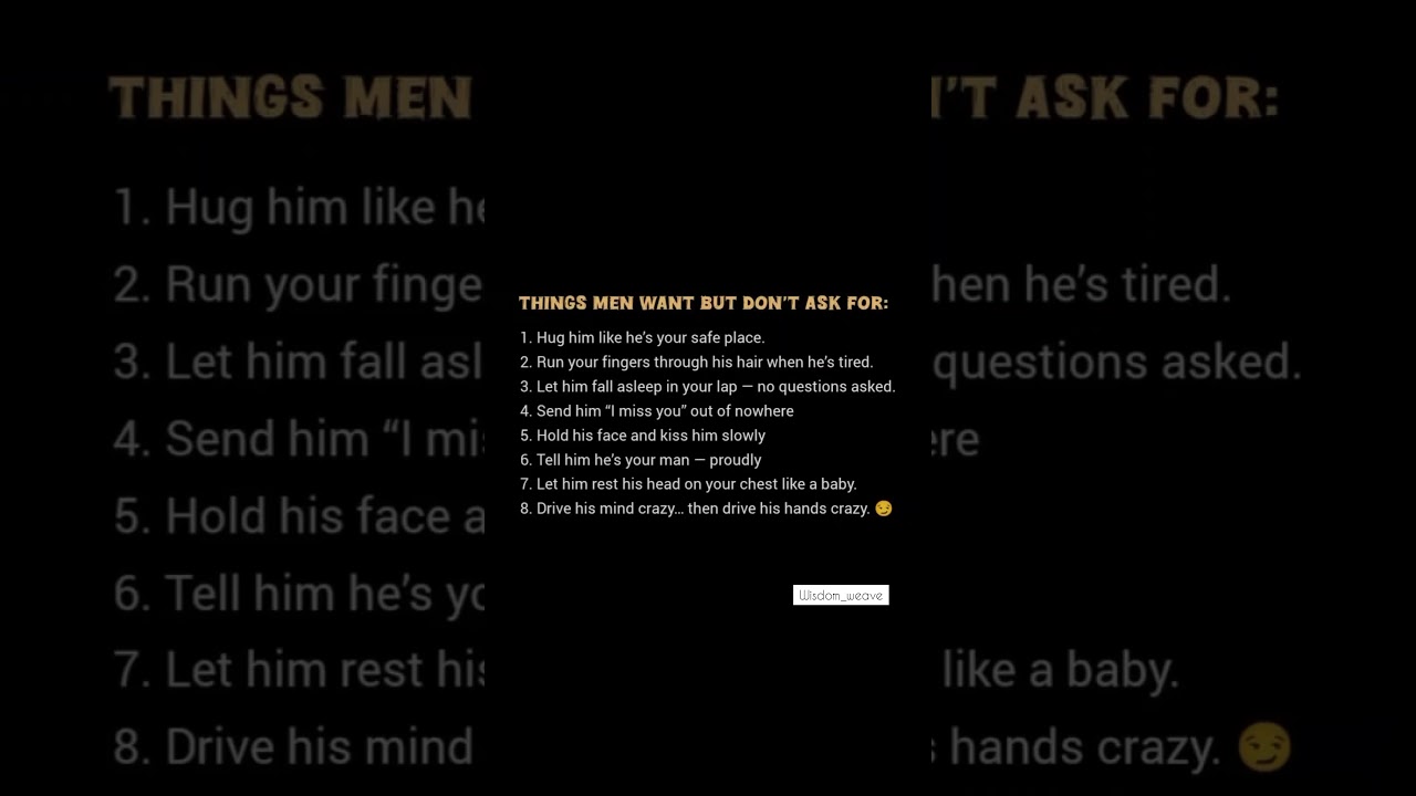 8 Things Men Secretly Crave But Never Ask For 😳 | Relationship Psychology | Wisdom Weave
