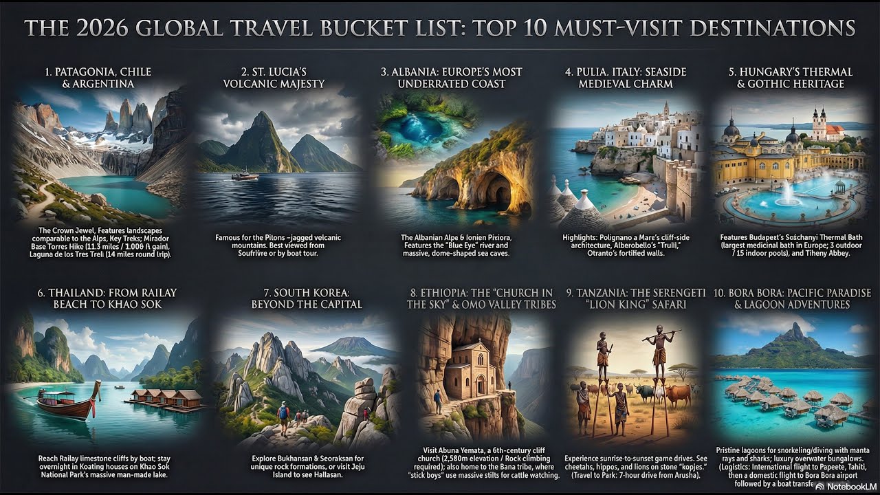 Top 10 Places To Visit in 2026 (Ultimate Travel Bucket List)