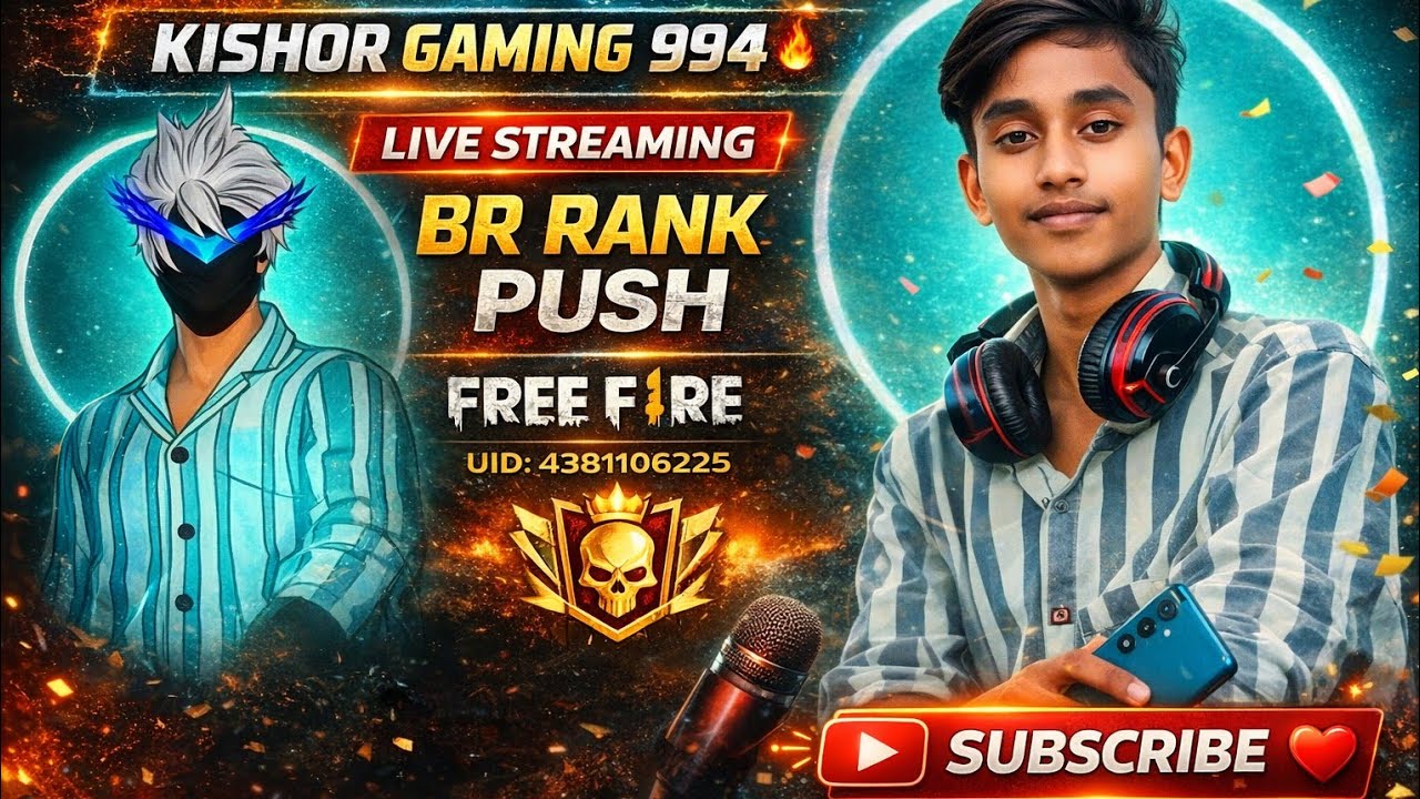 FREE FIRE LIVE | BR RANK PUSH 🔥 | KISHOR GAMING 994 | LIVE STREAM