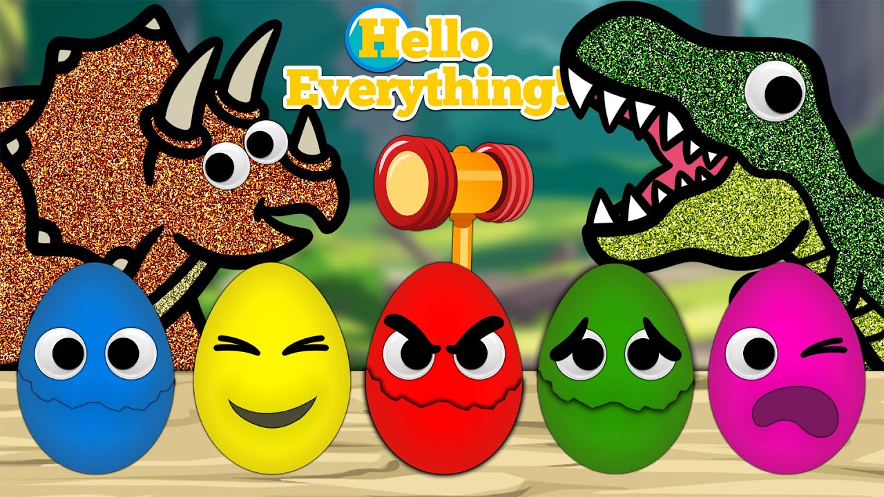 Surprise Eggs with Dinosaurs | Let's Count with Dinosaurs |  Learn Colors and Numbers
