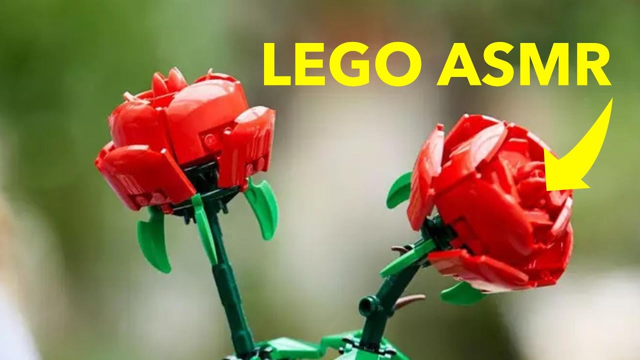 Build a Lego Rose instead of buying one | Relaxing ASMR Stereo Binaural
