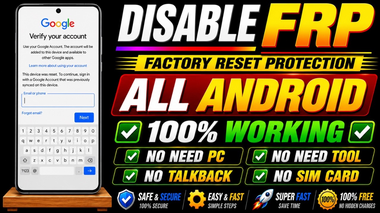 🔥 How To Bypass Factory Reset Protection (FRP) Lock Without PC | No Paid Software | Android FRP