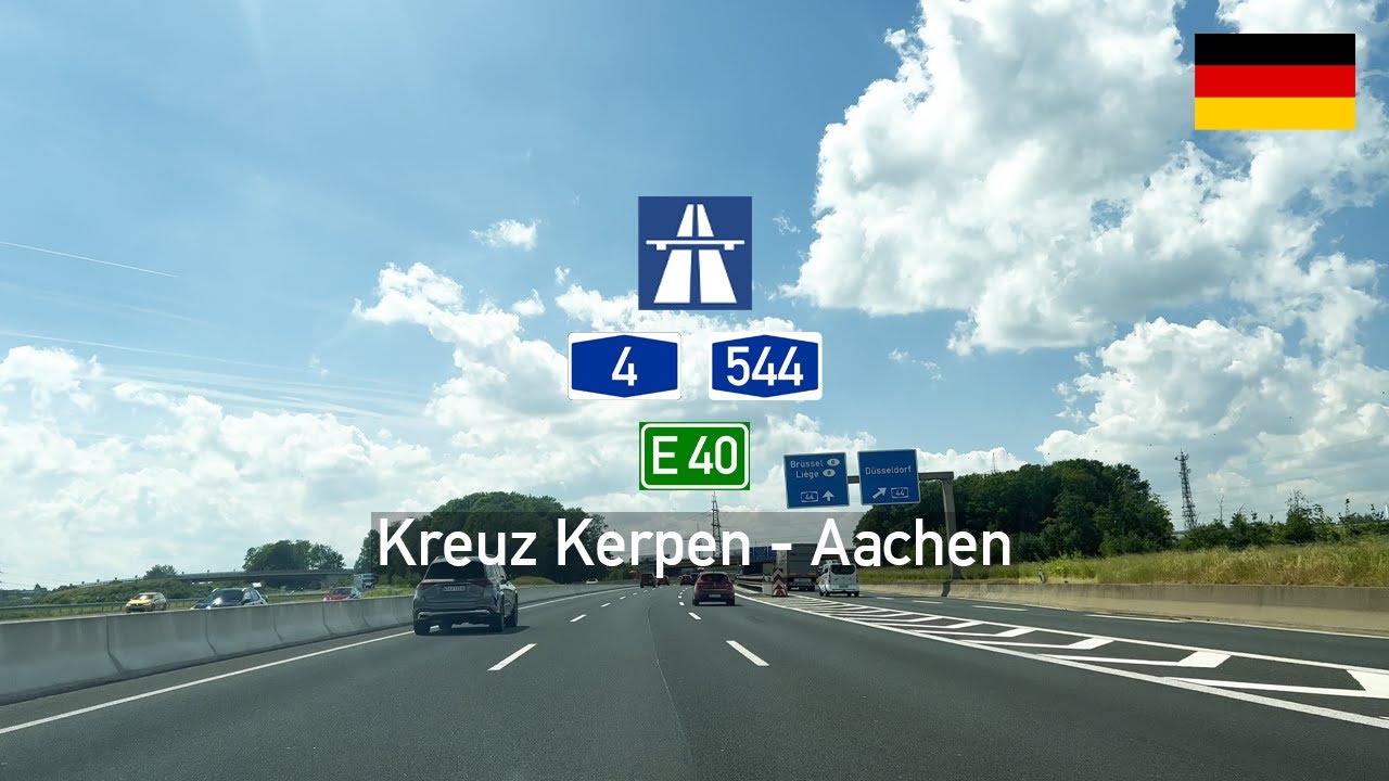 [4K] Driving in Germany: Autobahn A4 E40 & A544 from Kreuz Kerpen to Aachen - High Speed Drive