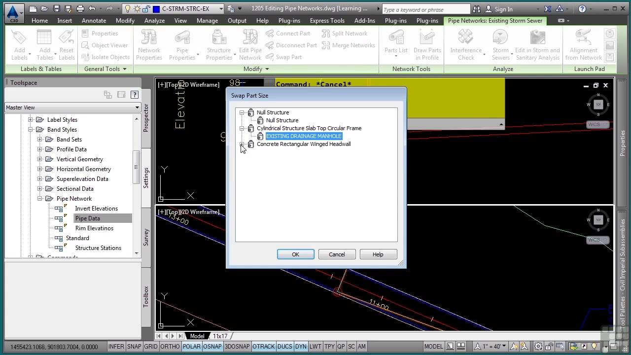 AutoCAD Civil 3D 2014 Tutorial | Editing Pipe Networks