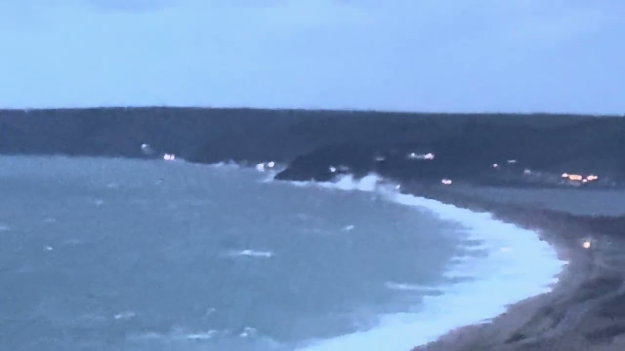 Torcross and Start Bay an hour before Hightide. Filmed at 1750 on 2 February