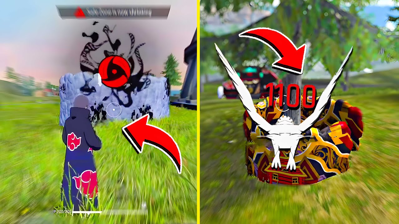 DESTRUINDO OS INIMIGOS NO FREE FIRE COM AMATERASO + PÁSSARO DE ARGILA!!! HABILIDADES INSANAS NARUTO