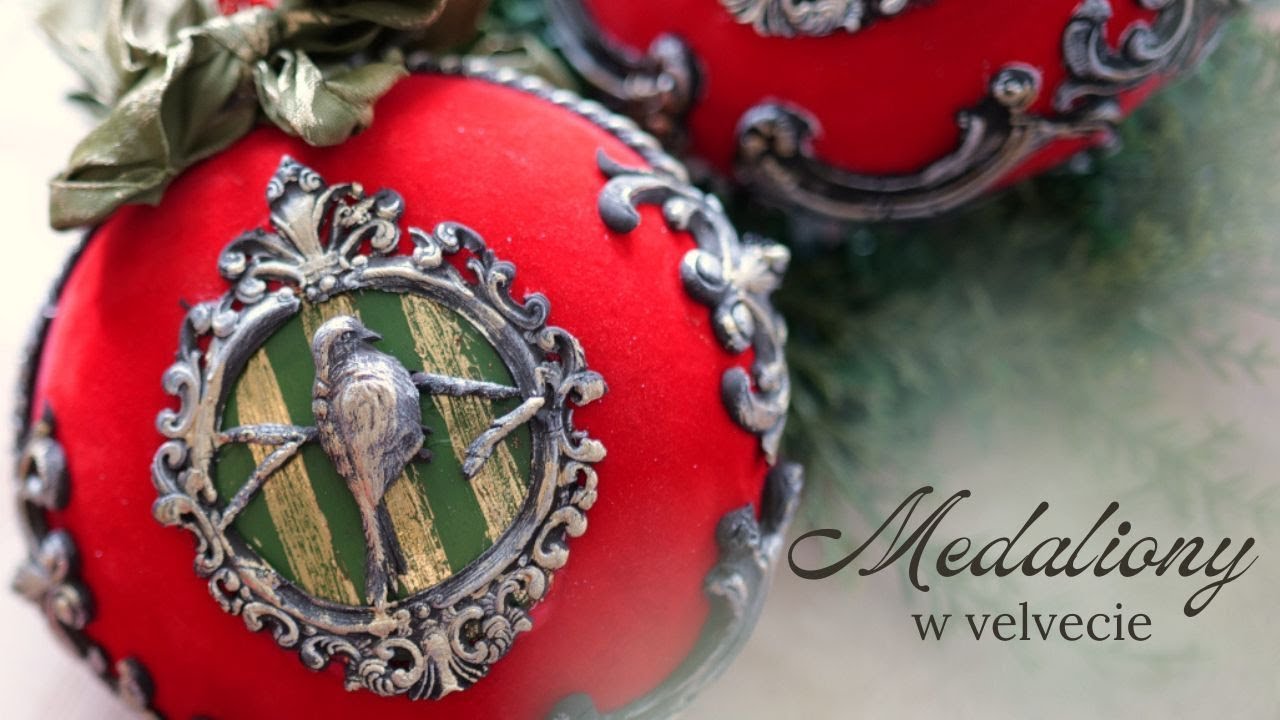 Medalion świąteczny z velvetem | TUTORIAL DECOUPAGE krok po kroku #christmas #decoration #diy
