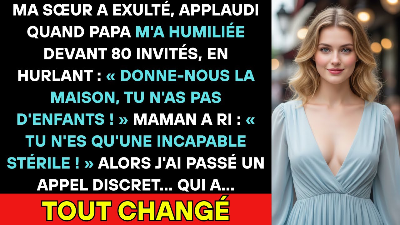 Ma Sœur A Jubilé, Applaudi Quand Papa M'a Humiliée Devant 80 Personnes. J'ai Passé Un Appel Discret.
