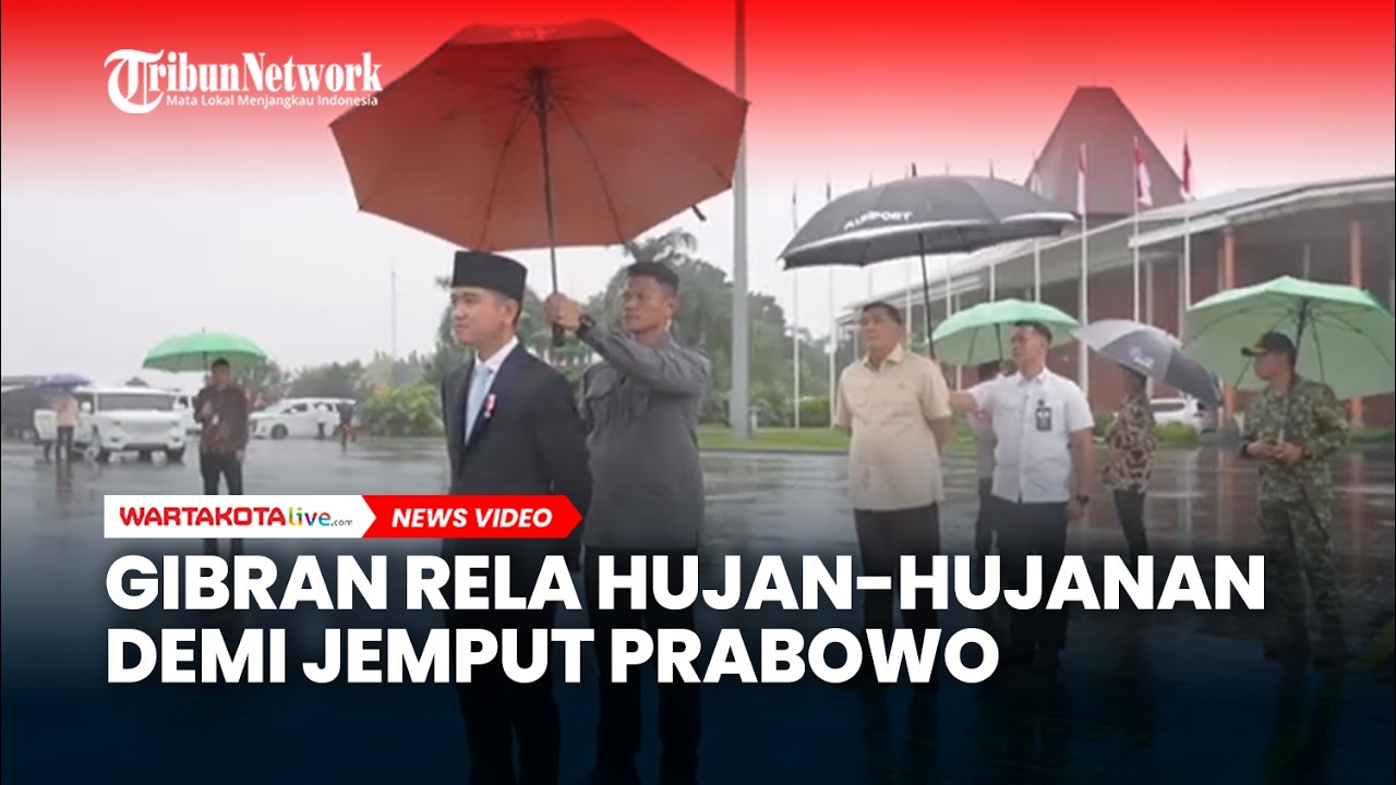 Wapres Gibran Rela Hujan-hujanan demi Jemput Presiden Prabowo di Bandara