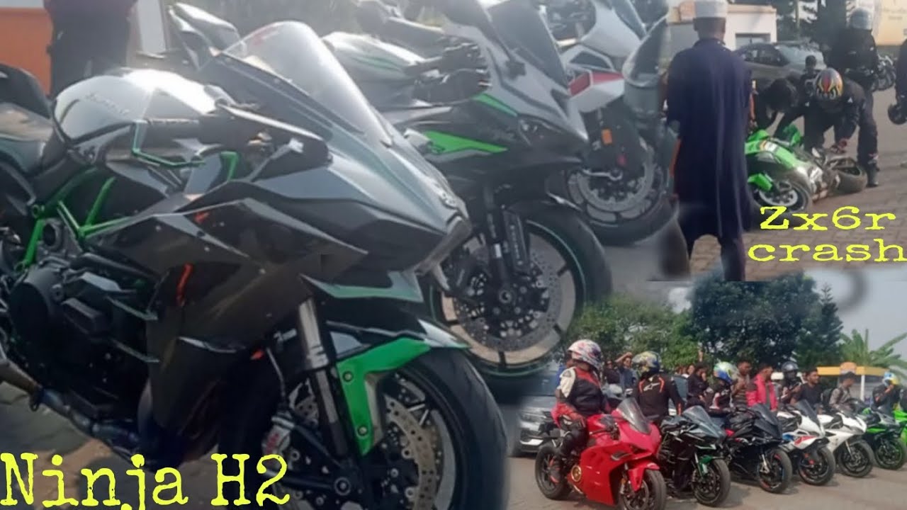 Ninja H2 👈And Zx6R Crash😔 in Sunday right @skmiraj6659 #biker 