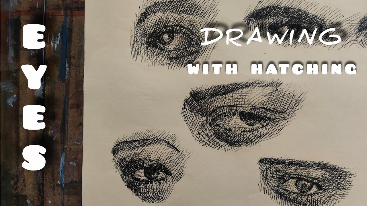 How to draw eyes | With hatching techniques 