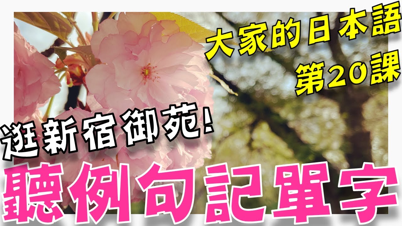 【大家的日本語 第20課】漫步新宿御苑 聽例句記單字 | 聽力情境的環境音 | Minna No Nihongo Lesson 20 Vocabulary