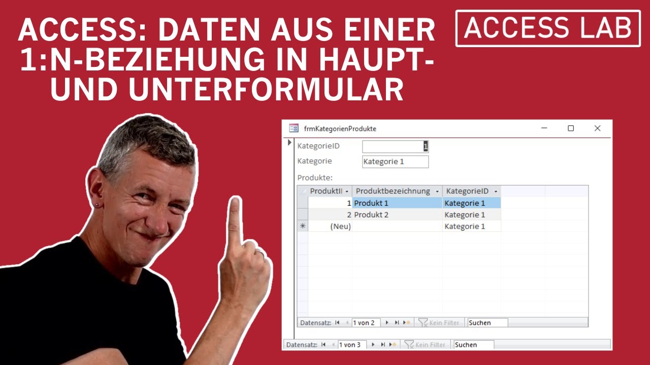 Access: Daten aus 1:n-Beziehung in Haupt- und Unterformular