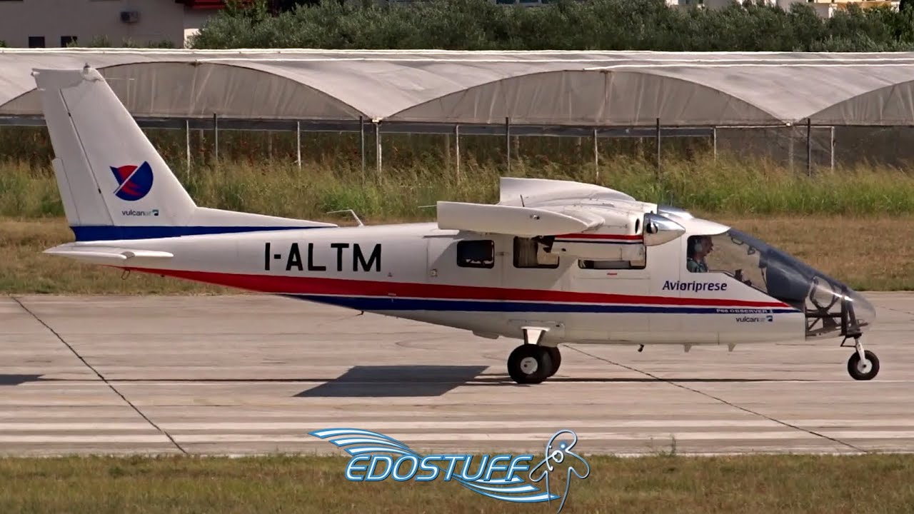 Rare! Avioriprese - Partenavia P-68 Observer 2 I-ALTM - Takeoff from Split airport LDSP/SPU