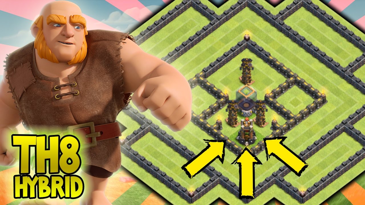 LAYOUT CV8 FARM [HÍBRIDO] EPIC TH8 HYBRID BASE - CLASH OF CLANS