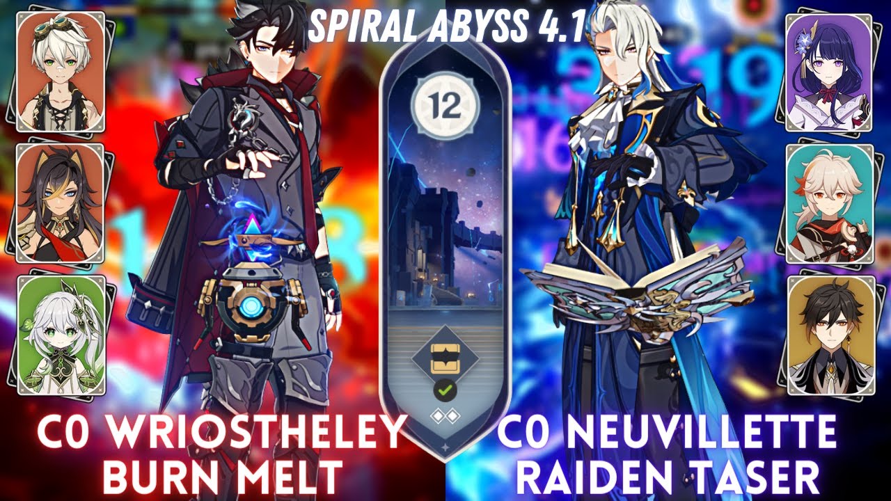 C0 Wriothesley Melt Burn & C0 Neuvillette Taser | Spiral Abyss Floor 12 - 9⭐
