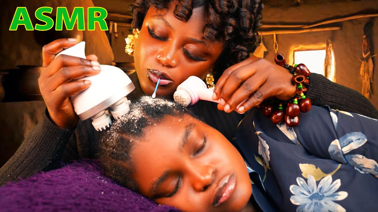 ASMR✨Whisper Scalp Scratching on Braid + Hand picking hair crust +Detailed ear clean & massage  