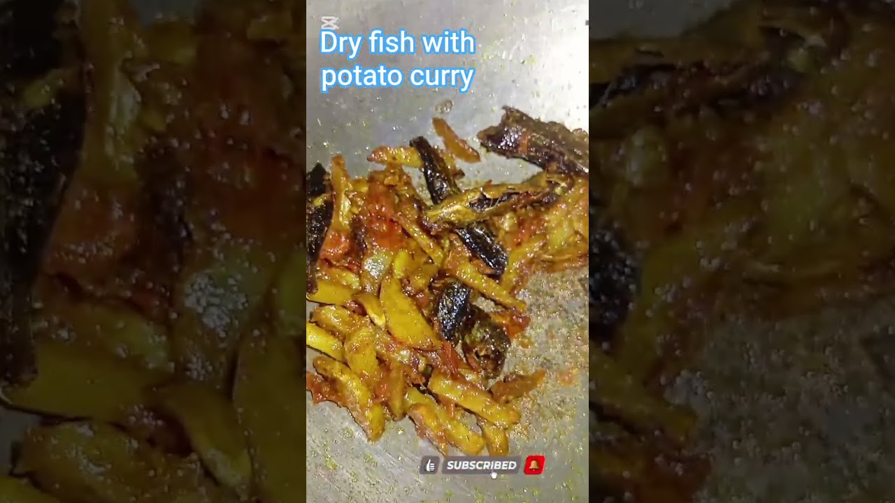 Dry fish with potato curry 