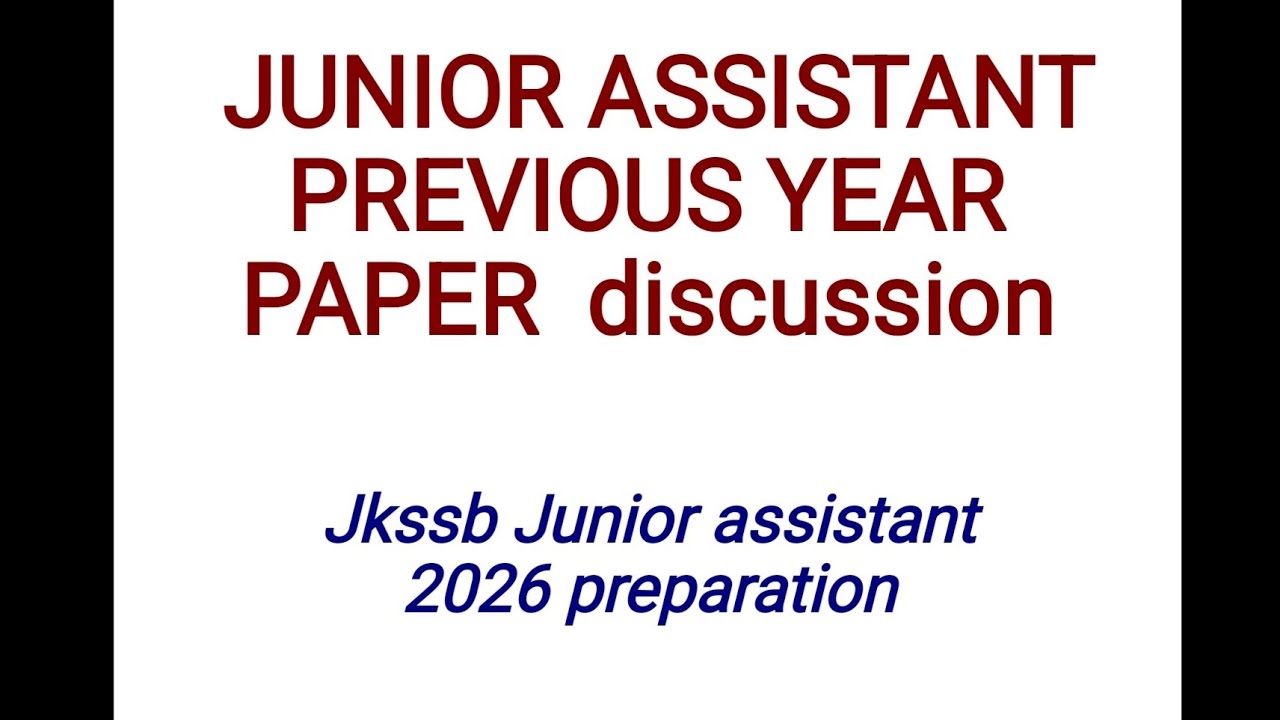 Jkssb junior assistant pyq discussion || Jkssb junior assistant 100 mcqs @mcinstitute3850 