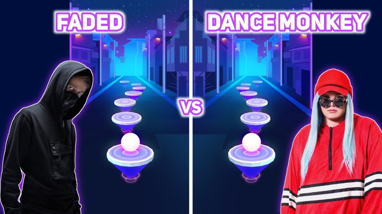 Alan Walker Faded vs Tones and I Dance Monkey - Rush Tiles Magic Hop