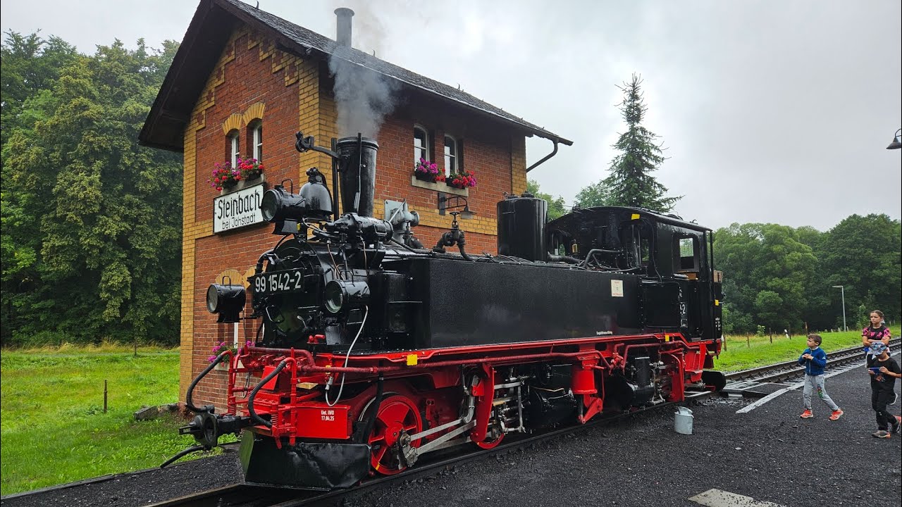 S párou po Preßnitztalbahn z Jöhstadtu do Steinbachu