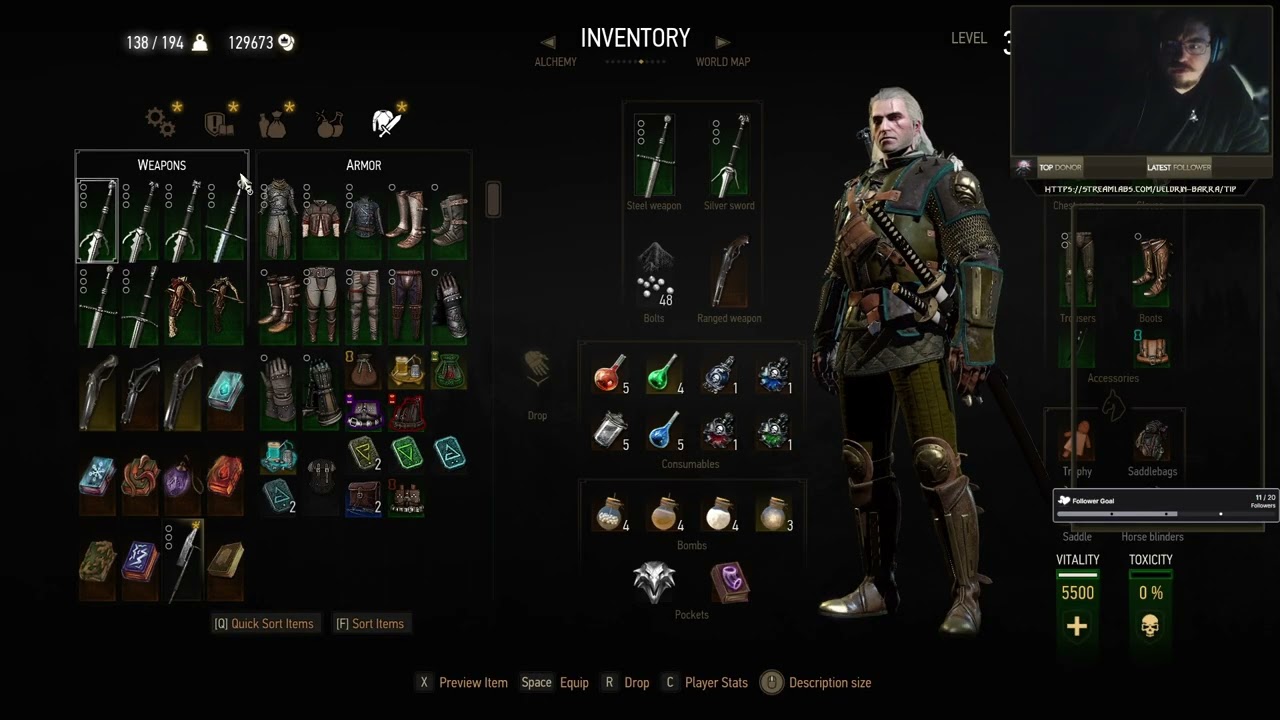 Master Crafted Witcher Gear: Witcher 3 Modded Death March Playthrough with Chaos Tricks- Day 22