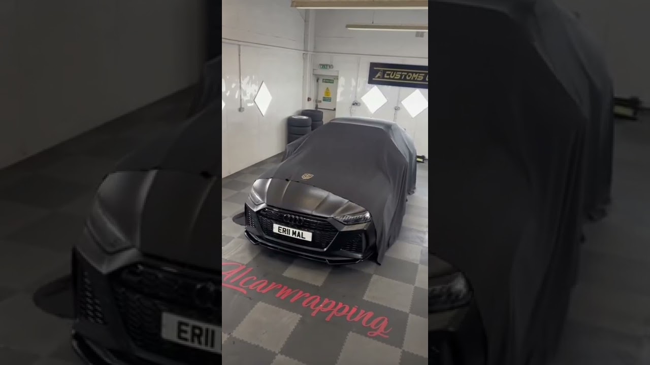 Audi rs7 wrapped in satin black #shorts #audi #audirs7