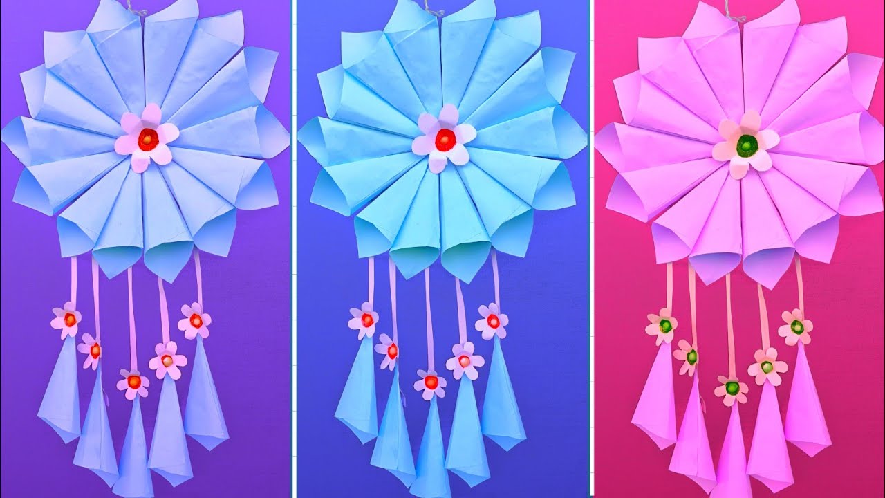 Paper Flower Wall Hanging Ideas | Easy And Unique Wall Decor Ideas | Cardboard reuse| Diy Arts ideas