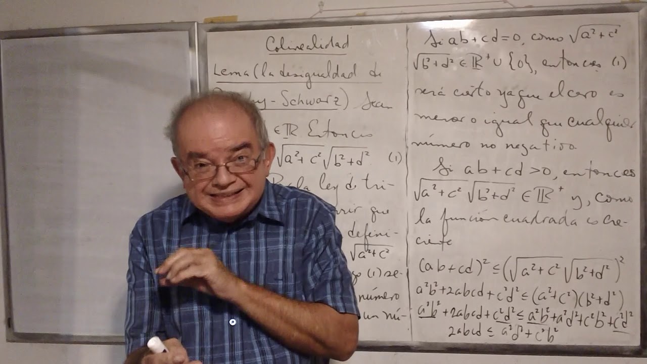 Pre Cálculo - Lección  35 - A (funciones algebraicas; la desigualdad Cauchy Schwarz)