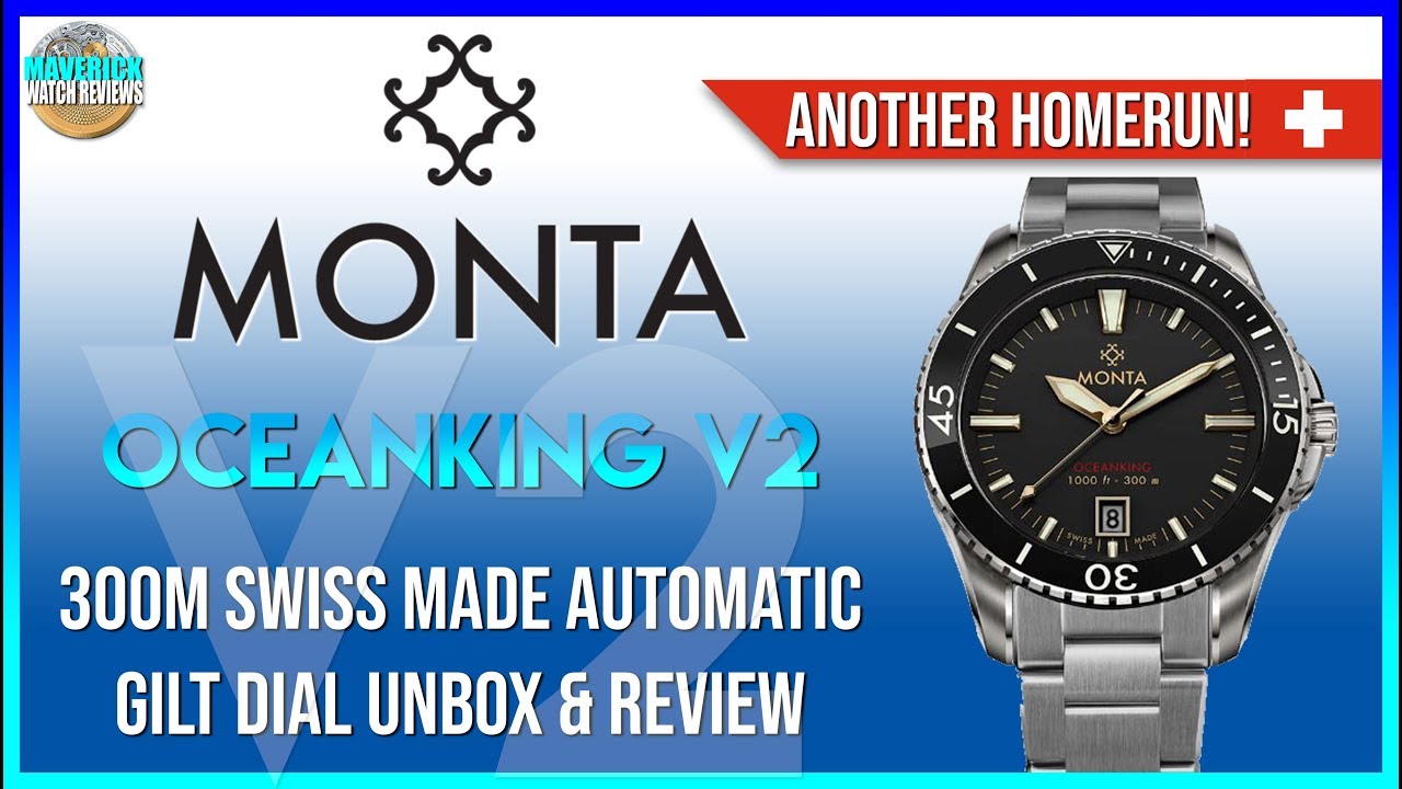 Ещё один хоумран! | Monta Oceanking V2 300m Swiss Made Automatic Gilt Dial Распаковка и обзор