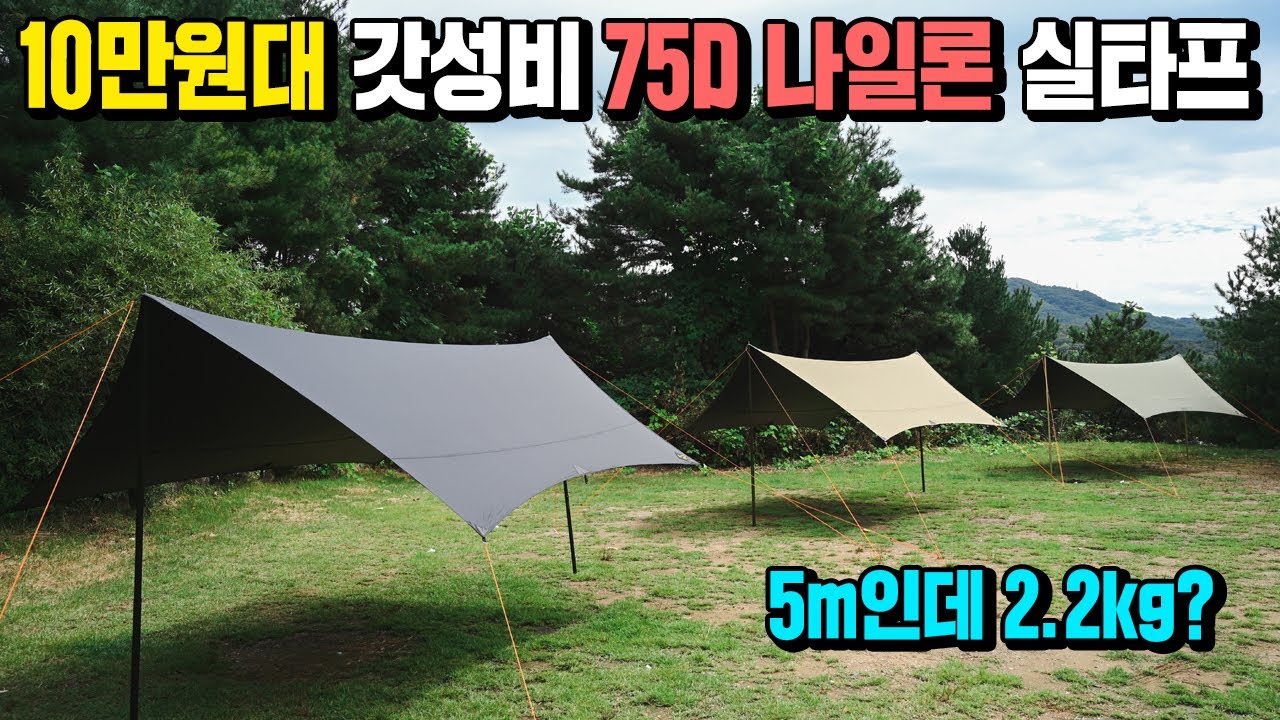 2.2kg 가벼운 무게에 10만원대 가성비 헥사 타프! 품절대란 예상합니다. 프루젠 타프 캠핑용품 블랙코팅