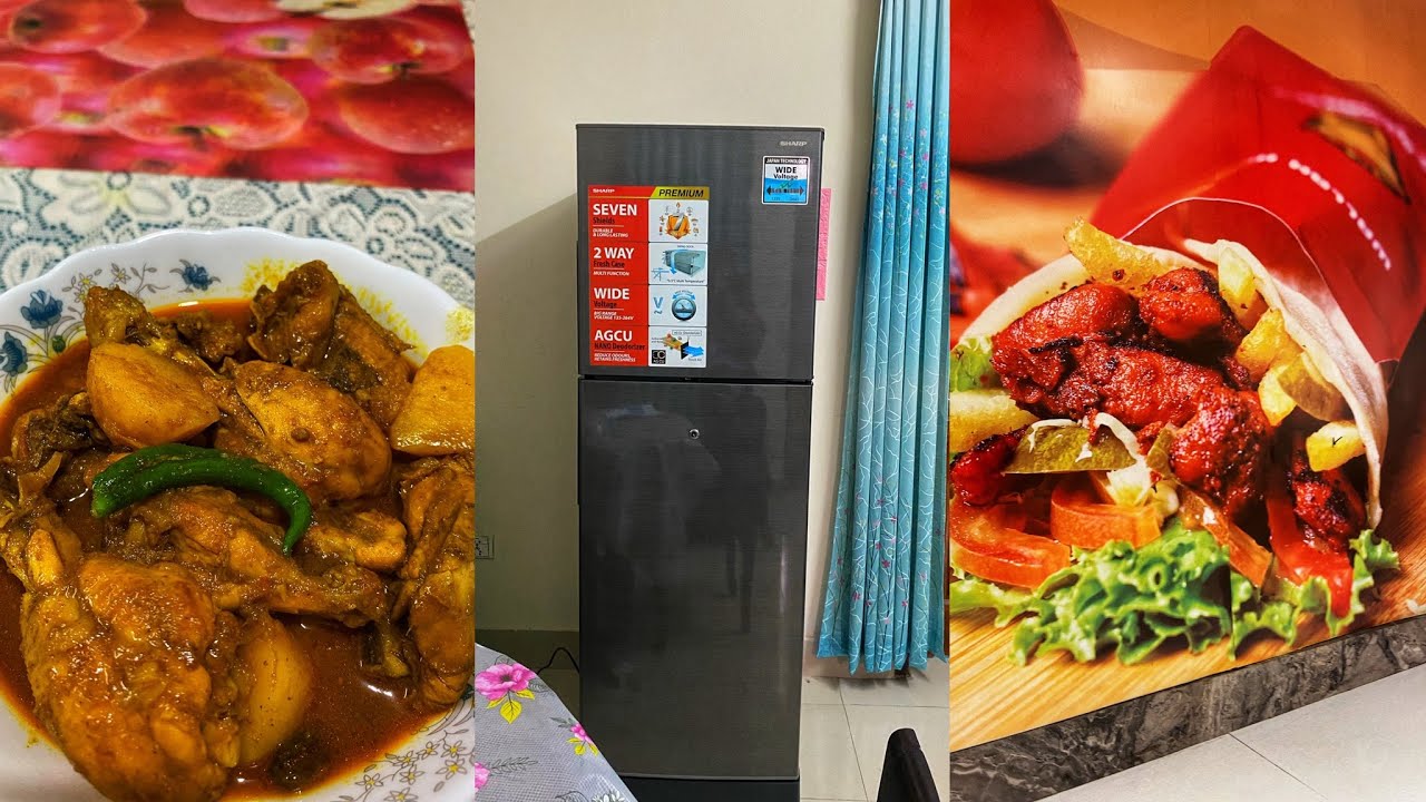 তিন ভাই বোনের জন্য রান্না করলাম মুরগী 🙂আমার বাসায় আসলো নতুন ফ্রীজ আর রাতে সবাই মিলে শর্মা খেলাম ❤️